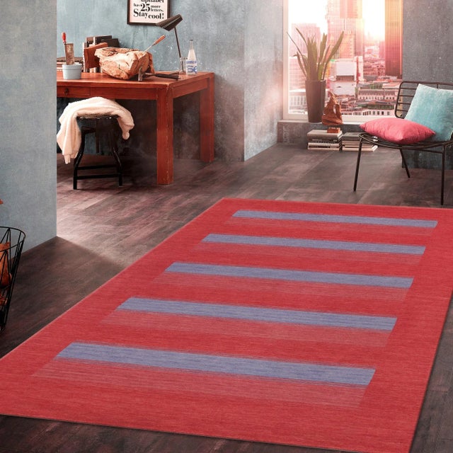 Pasargad Home Gramercy Red/Blue Area Rug- 5' 4'' X 7'11'' For Sale In New York - Image 6 of 7