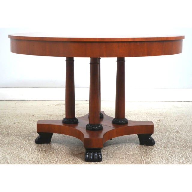 Age: Approx. 40 Years Old Details: 4 Pillar Pedestal Base Cherry Palladain Collection Paw Feet Fine Carved Details High...