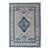Blue, Cream & Green Vintage Oushak Rug With Geometric Medallion & Tribal Design 4'9 X 6'9 For Sale