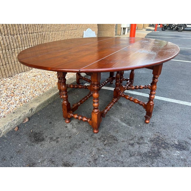 Antique Victorian Style Large Oval Drop-Leaf Gate-Leg Dining or EntryTable For Sale - Image 9 of 11