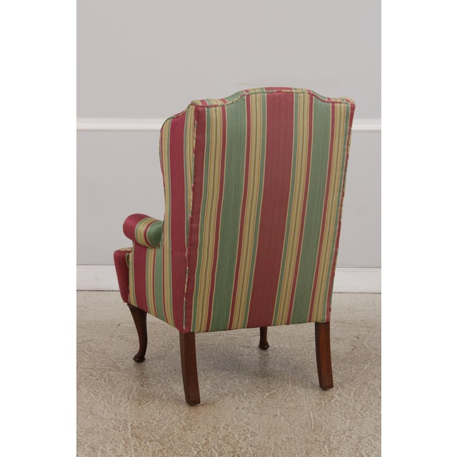 Queen Anne Upholstered WIng Chair W. Down Cushion For Sale In Philadelphia - Image 6 of 15