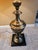 Stiffel Vintage Stiffel Brass Urn Trophy Lamps With Shades - A Pair For Sale - Image 4 of 11