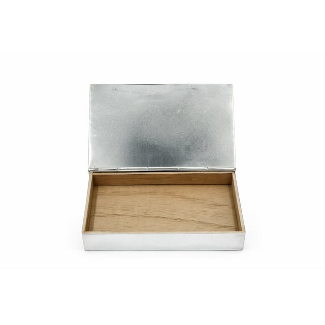 Mid 20th Century Vintage Hermes Paris Silver Plate Buckle Hinged Jewelry Box For Sale - Image 10 of 12