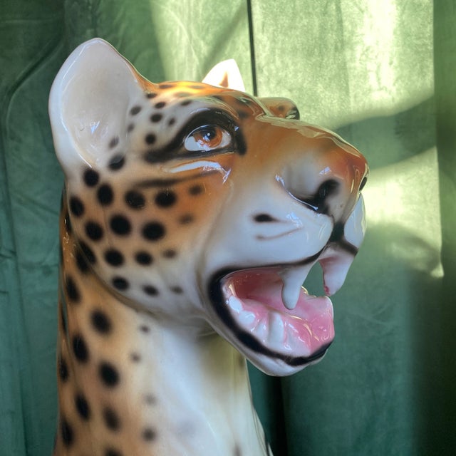 1970s Capodimonte Large Goofy Leopard Statue For Sale In New York - Image 6 of 9