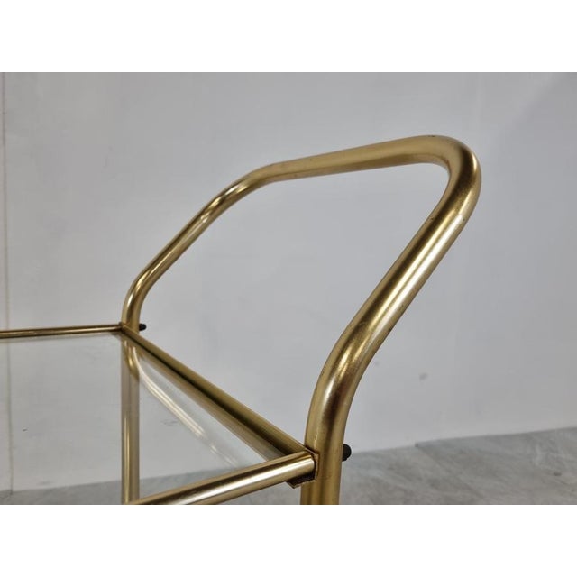 1960s Vintage Brass Drinks Trolley, 1960s For Sale - Image 5 of 12
