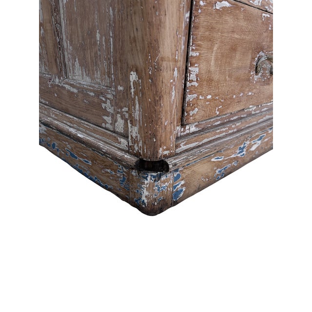 Wood Antique French Oak Double-Sided Trade Counter With Six Drawers For Sale - Image 7 of 7