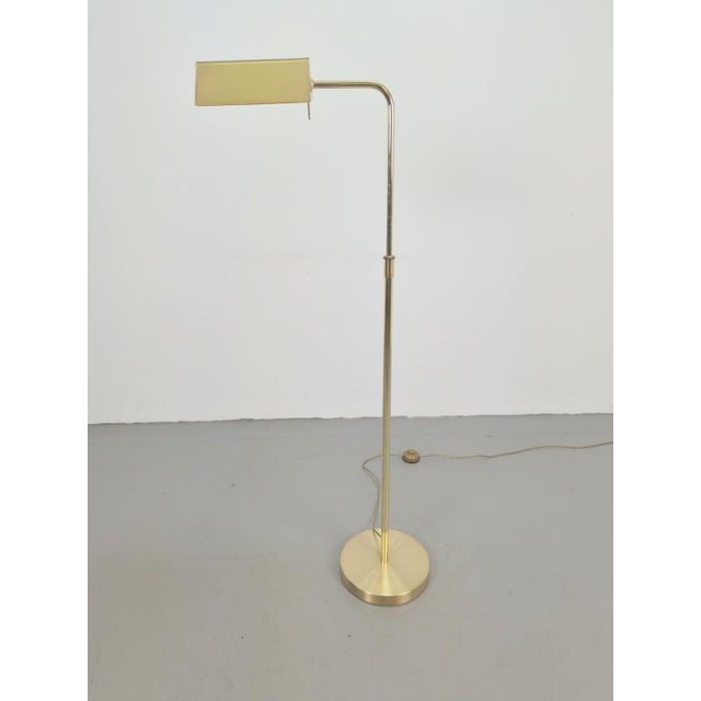 Metal Brass Reading Floor Lamp from Sölken Leuchten, 1980s For Sale - Image 7 of 11