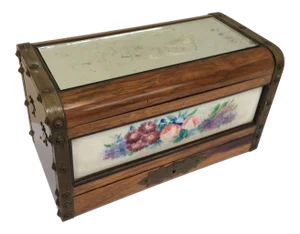 Antique Rosewood & Porcelain Box