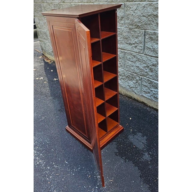 Late 20th Century Mahogany Pedestal Column Cabinets, a Pair For Sale - Image 10 of 11