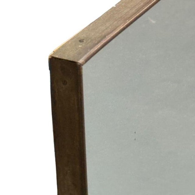 Osvaldo Borsani Attr, Monumental Wall Mirror, Tinted Mirror, Brass, Italy, 1940s For Sale - Image 9 of 14