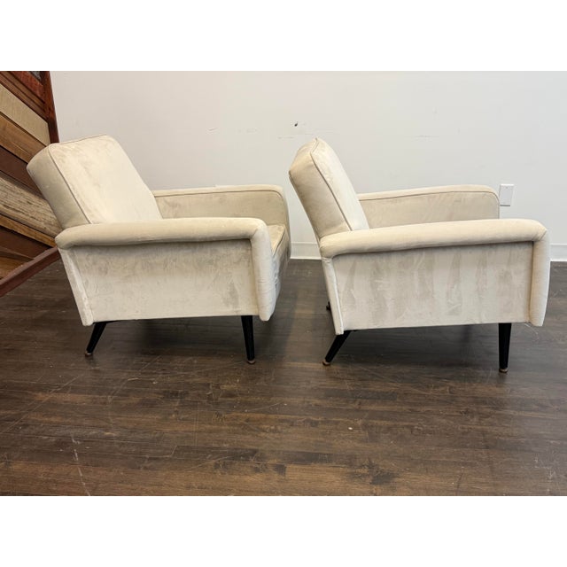 Textile Circa 1960's French Lounge Arm Chairs, Pair For Sale - Image 7 of 12