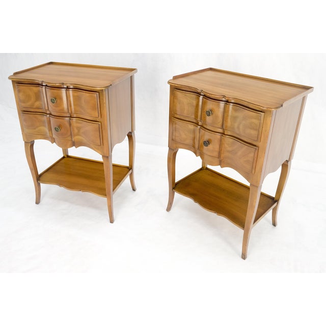 John Widdicomb Cherry Two Drawers Night Stands End Side Bed Tables - A Pair For Sale - Image 10 of 12