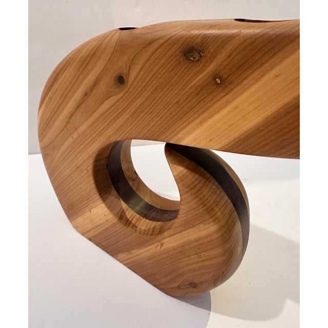 Brown Two-Tone Wood Carved Tea Light Candle Holder For Sale - Image 8 of 9