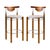 Wood Pasargad Home Nikko Counter Stools– Beige/Brown For Sale - Image 7 of 8
