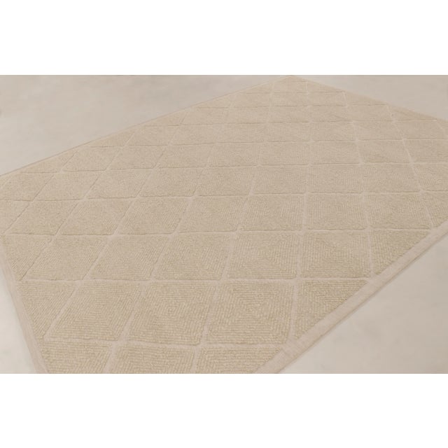 Mid-Century Modern Contemporary Scandinavian Style Wool Rug in Beige by Rug & Kilim, India For Sale - Image 3 of 10