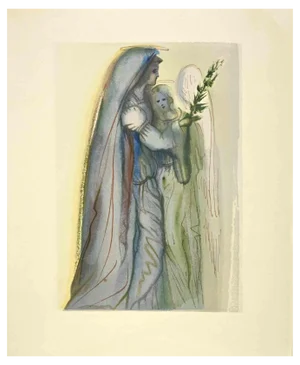 Salvador Dali, The Archangel Gabriel, Woodcut, 1963