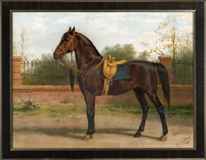 Wojko Queens Horse by Eerelman Framed in Italian Wood Vener Moulding