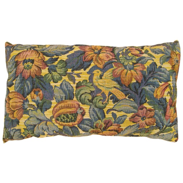 1910 Decorative Antique Jacquard Tapestry Pillows with Floral Elements - A Pair For Sale In New York - Image 6 of 11