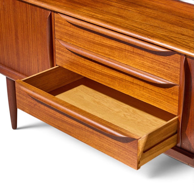 Brown Hos Wulff Mid Century Danish Teak Tambour Door Credenza and Hutch For Sale - Image 8 of 11