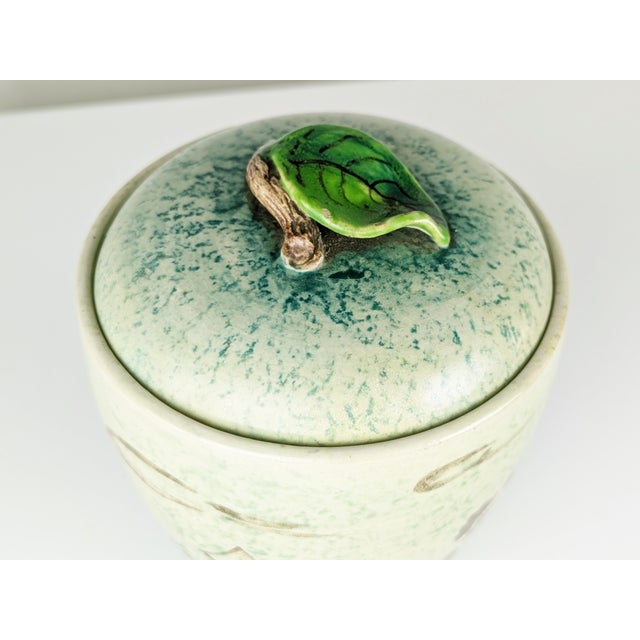 Delightful and rare painted ceramic box made in the 40s by the Arte Casa factory in Albisola. Fairly good condition,...