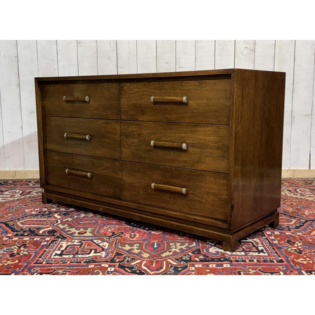Art Deco Style Chest of Drawers in Walnut and Oak, 1950s For Sale - Image 10 of 18