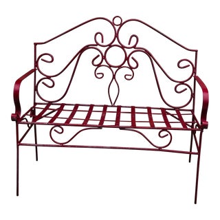 Vintage Iron Garden Bench For Sale