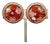 Vintage Signed Napier Round Goldtone Red & Pink Beaded Clip Earrings-2 Pieces For Sale