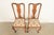 1980s Baker Furniture Style Queen Anne Solid Oak Side Chairs or Dining Chairs, Pair For Sale - Image 5 of 12