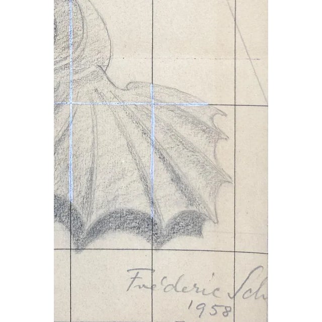 Modern Frédéric Schmied, Bataille, 1958, Pencil on Paper For Sale - Image 3 of 6