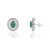 Vintage 2.51ct Emerald & Channel Set Diamond Oval 14k Gold Stud Earrings- 2 Pieces For Sale - Image 4 of 16