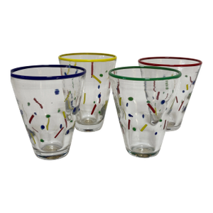 John Burchetta Set of 4 Hand Blown Murano Glass Tumblers, 1995