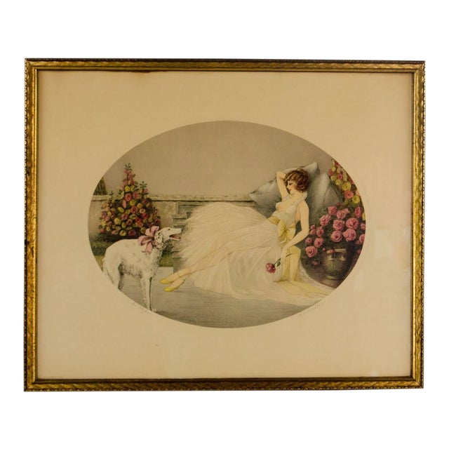 "In Repose" Courcelles Art Deco Style Print Chairish