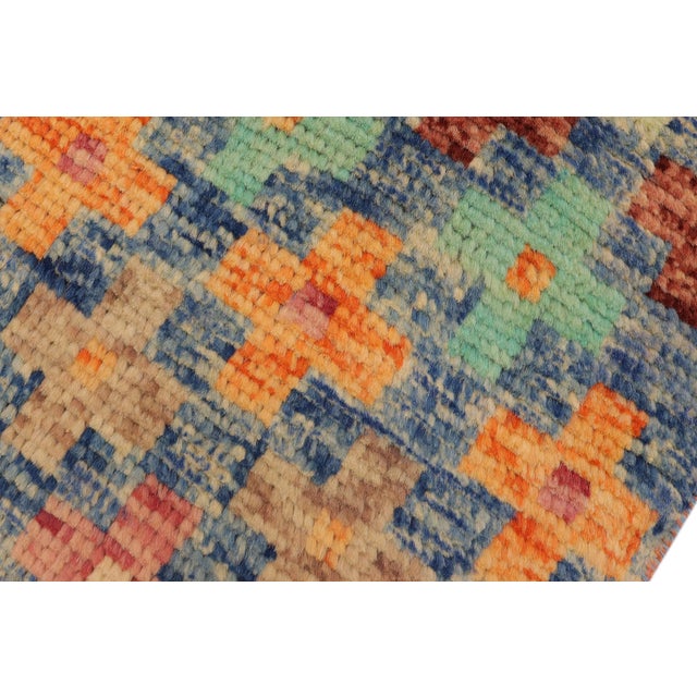 Shabby Chic Balochi Blue/Red Wool Rug - 3'4''x5'1'' For Sale In New York - Image 6 of 11