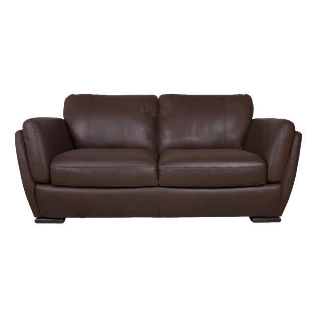 A399 2-Seater Dark Brown Leather Sofa from Natuzzi Editions For Sale
