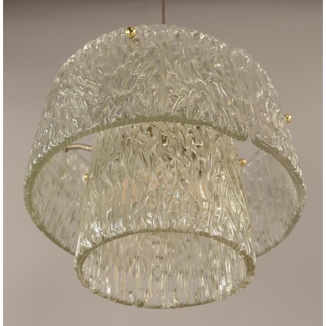 Mid-Century Ceiling Lamp in Ice Glass by Jt Kalmar, Austria, 1960s For Sale - Image 8 of 8