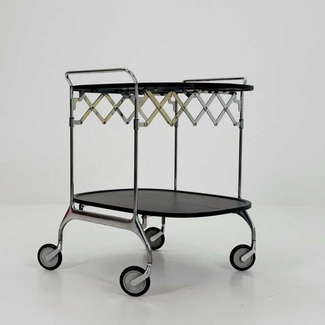 Metal Black Gastone Dolly Trolley Bar Cart by Antonio Citterio and Oliver Low for Kartell For Sale - Image 7 of 11