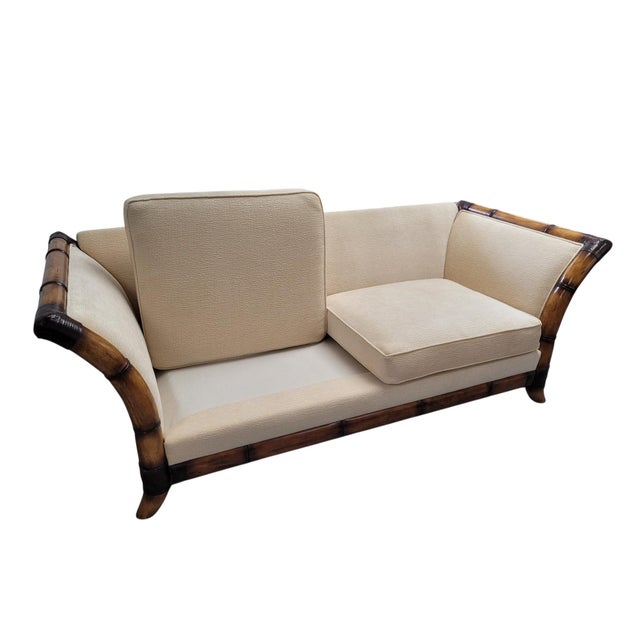 Postmodern Flared Arm Tuxedo Sofa in Textured Velvet For Sale - Image 16 of 18