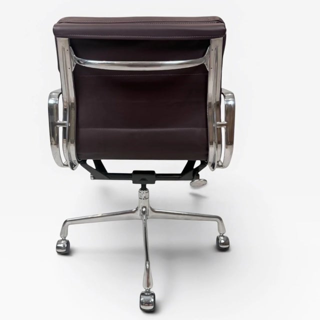 Early 21st Century Eames for Herman Miller Soft Pad Management Chair - Dark Burgundy Leather For Sale - Image 5 of 9