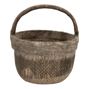 Mid-20th Century Woven Chinese Rice Basket