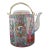 Chinese Famille Rose Medallion Bird Butterfly & Figural Porcelain Teapot For Sale
