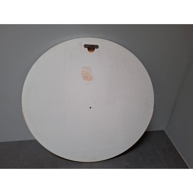 Vintage Czechoslovakian Round Wall Mirror with Beige Frame, 1970s For Sale - Image 12 of 16