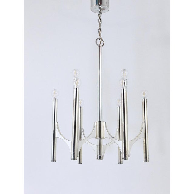 Lightolier Mid-Century Italian Silver-Plated Chandelier by Gaetano Sciolari for Lightolier, 1960s For Sale - Image 4 of 18