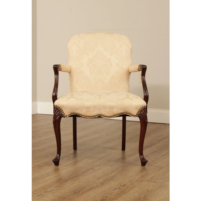 Hickory Chair Furniture Company Hickory Chair Queen Anne Style Mahogany Armchair For Sale - Image 4 of 13