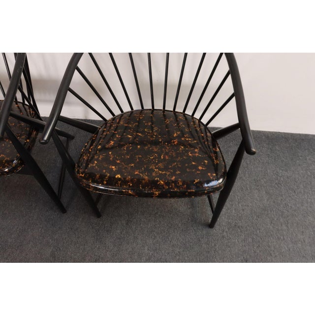 Vintage Pair Swedish Ebonized Beechwood Sunfeather Lounge Chairs by Sonna Rosen For Sale - Image 9 of 18