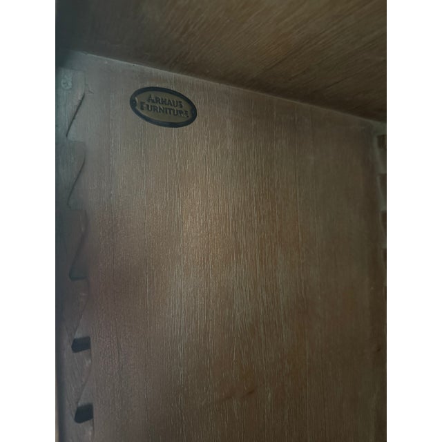 Wood Arhaus Library Bookshelf With Ladder For Sale - Image 7 of 7