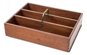 Large Antique Early 19th Century English George III Mahogany Cutlery Tray or Knife Box With Brass Bail Handle