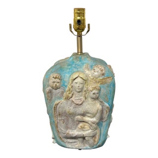 Figural Neoclassical Table Lamp by Marcello Fantoni Featuring Angels For Sale