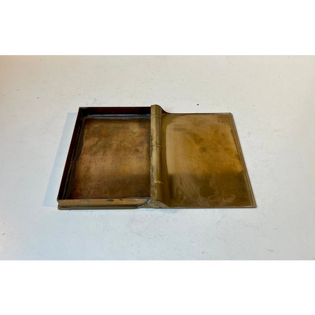 Gold Concealed Guilloché Brass Box, 1930s For Sale - Image 8 of 8