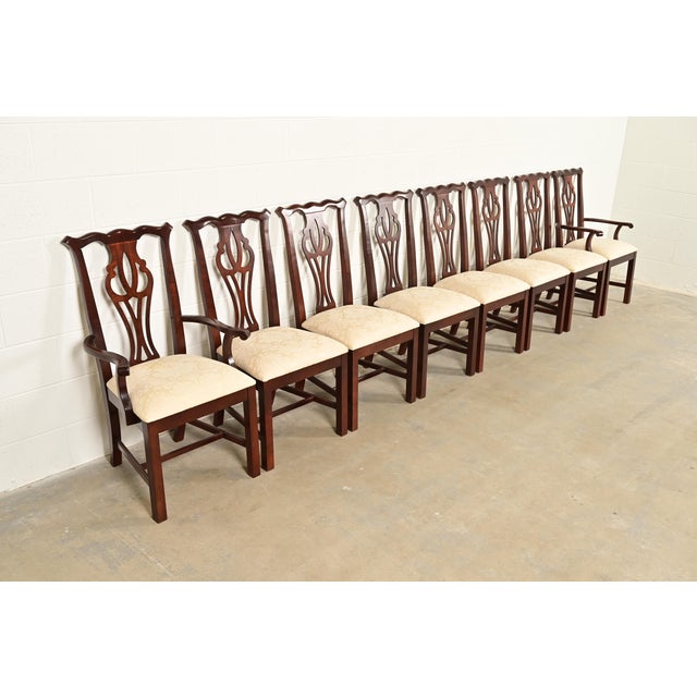 Thomasville Georgian Carved Mahogany Dining Chairs, Set of Eight For Sale - Image 13 of 13