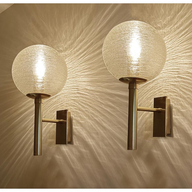 1970s Vintage Brutalist Glass Sconces from Doria Leuchten, Germany, Set of 2 For Sale - Image 5 of 18